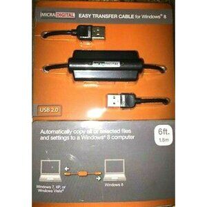 MICRA DIGITAL Easy Transfer Cable For WINDOWS 8 USB 2.0 ELECTRONICS New Sealed